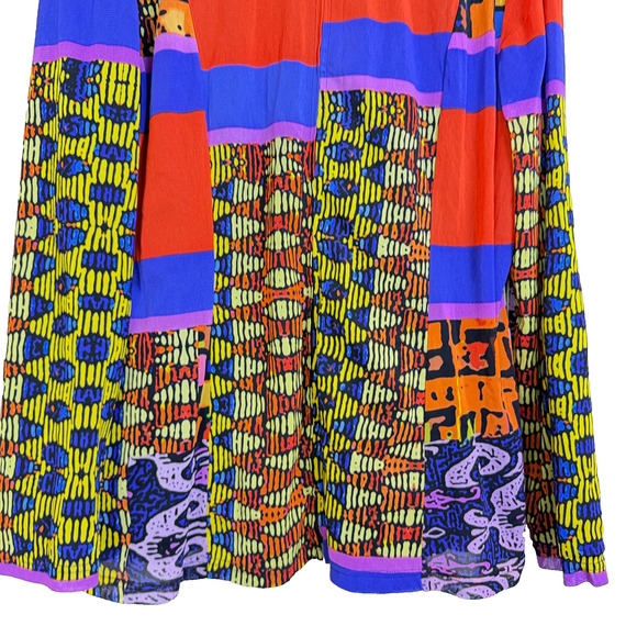 Berek Mesh Jacket Womens 2X Red Art to Wear Full Zip Mixed Print Lined Colorful - Picture 4 of 8